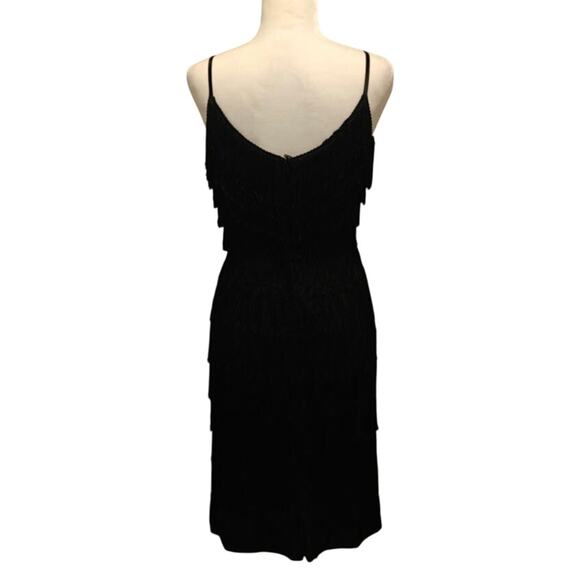 Vintage 1950s black Fringe Flapper style dress - Picture 3 of 11